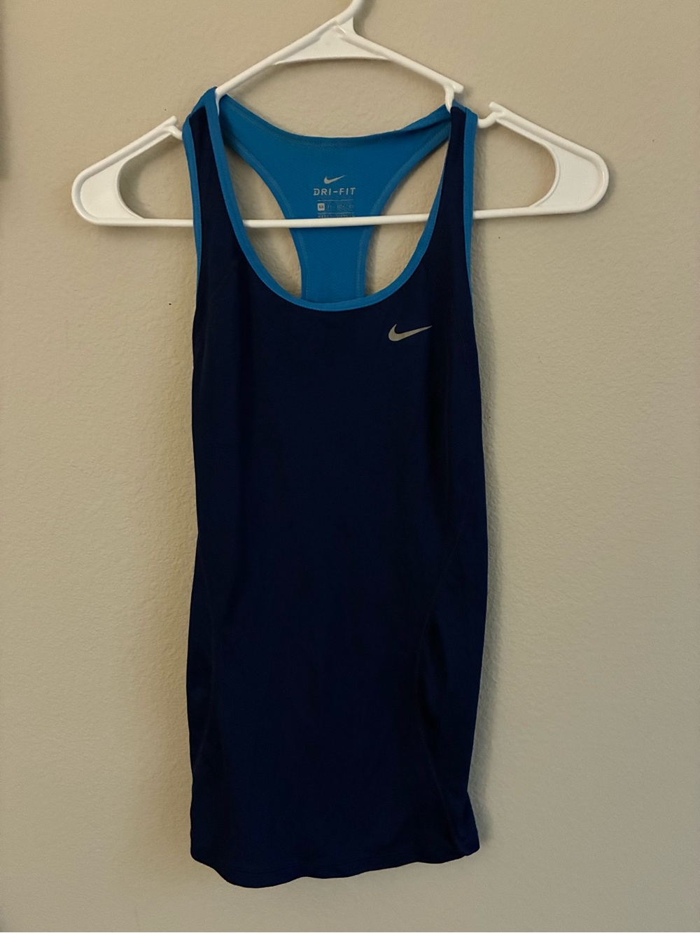 Nike Navy and Teal Dri-FIT Racerback Tank Top